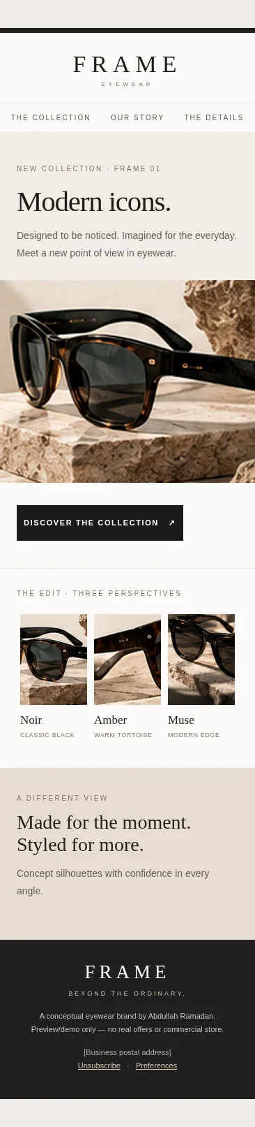 Mobile screenshot of the product-launch HTML email