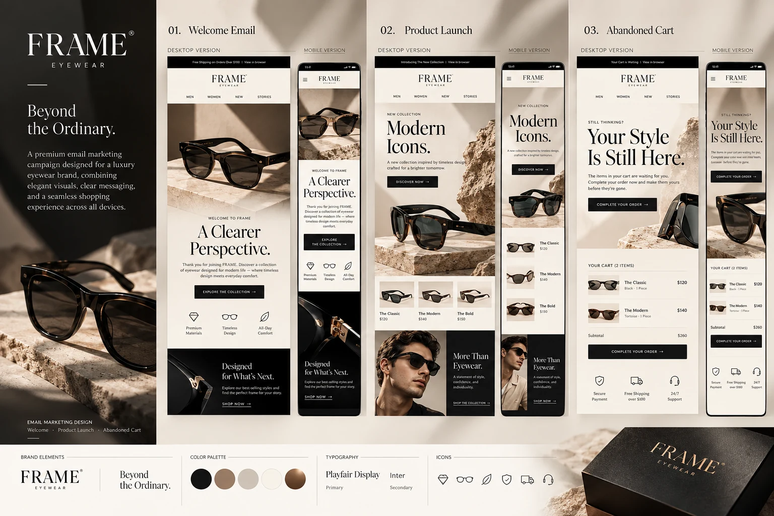 FRAME — Luxury Eyewear Email Marketing Design preview 1