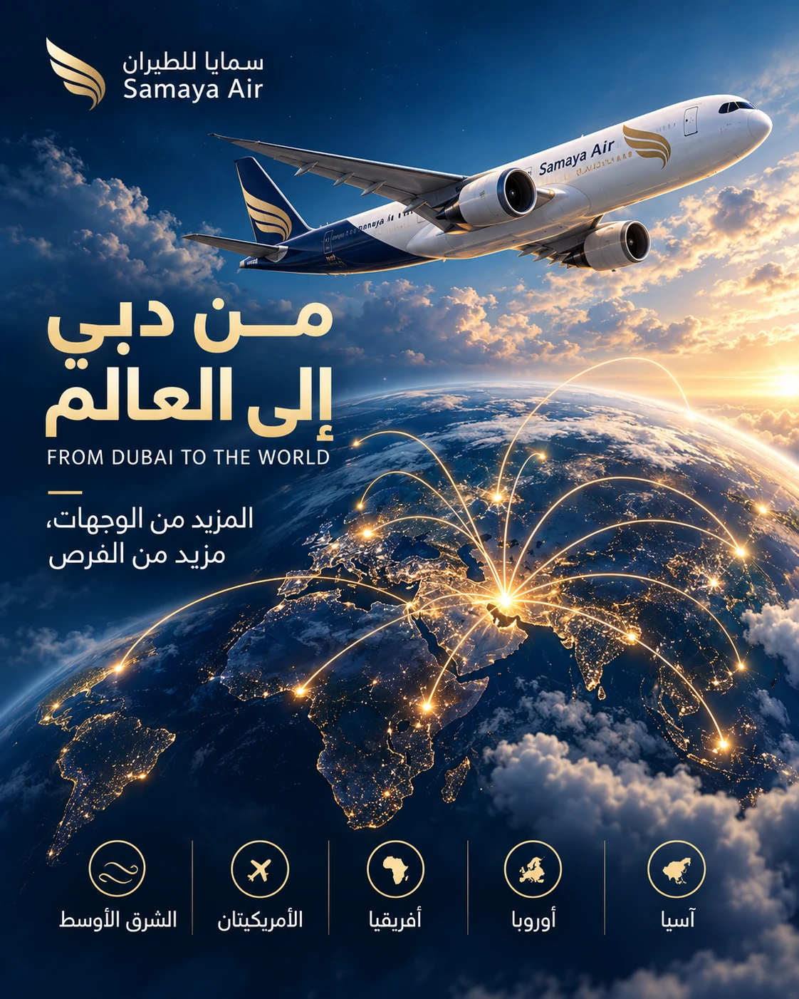 Samaya Air advertising concept: From Dubai to the world