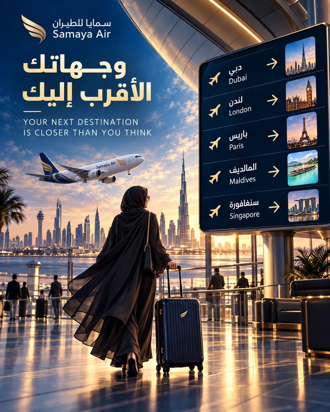 Samaya Air advertising concept: Your next destination