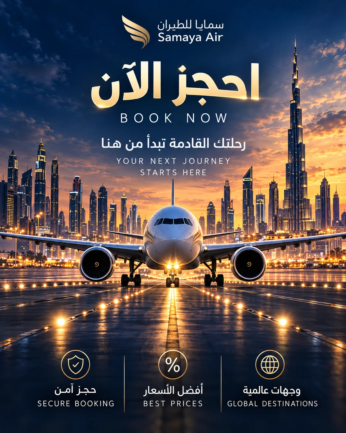 Samaya Air advertising concept: Book now